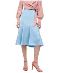 Trussardi - Rokken ,Blauw ,Polyester Uitlopende Midi Rok - Lyst