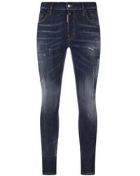 DSquared² - Blaue skater-jeans mit used-look - Lyst