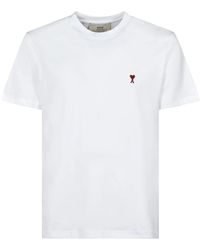 Ami Paris - Weiße T-Shirts Und Polos Adc-Ts Rouge - Lyst