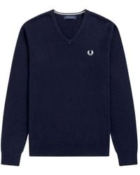 Fred Perry - V-Neck Knitwear - Lyst