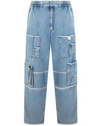 DIESEL - Jeans ,Blauw ,Denim Licht Denim Cargobroek - Lyst