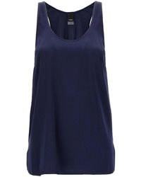 Pinko - Tops ,Blauw ,Blauwe Zijden Top - Lyst