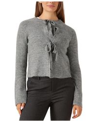 Object - Truien & Vesten ,Grijs ,Polyester Grijze Gebreide Vest Voor Vrouwen - Lyst