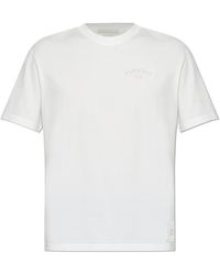 Eleventy - Tops ,Wit ,Katoen T-Shirt Met Logo-Opdruk - Lyst