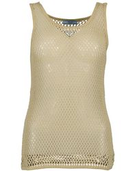 Prada - Camiseta De Algodón De Malla, Mujer, Talla - Lyst