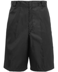 Prada - Korte Broeken ,Zwart ,Nylon Re-Nylon Bermudas - Lyst