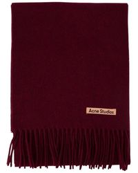Acne Studios - Accessoires ,Rood ,Wol Fringed Wool Scarf - Lyst