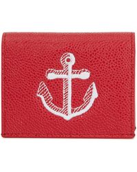 Thom Browne - Accessoires ,Rood ,Leer Leren Portemonnees & Pasjeshouders - Lyst