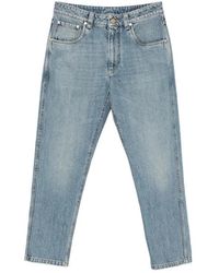 Brunello Cucinelli - Jeans ,Blauw ,Katoen Straight Jeans - Lyst