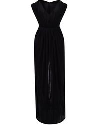 Rick Owens Sleeveless Dress With Gathers - Zwart