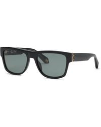 Roberto Cavalli - Rechteckige Sonnenbrille Schwarzer Glänzender Rahmen - Lyst