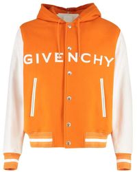 Givenchy - Woll-Leder-Bomberjacke Kapuze Gerippt - Lyst