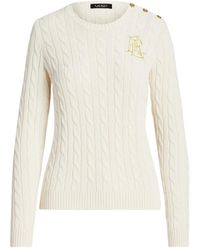 Ralph Lauren - Truien & Vesten ,Wit ,Katoen Gebreide Kleding - Lyst