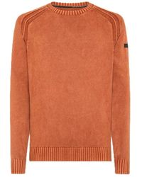 Rrd - Baumwoll Techno Wash Orangefarbenes Rundhals-Shirt - Lyst