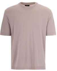 Herno - Tops ,Grijs ,Katoen T-Shirt Bordi Continui - Lyst