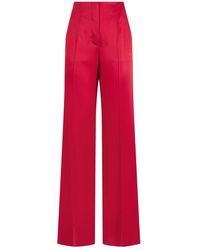Alberta Ferretti - Broeken ,Rood ,Palazzo Broek Met Hoge Taille - Lyst