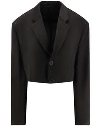 Balenciaga - Schwarze Klassische Rever Crop Fit Kleidung - Lyst