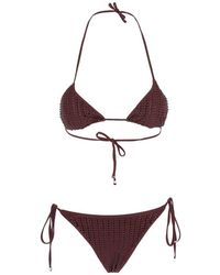 VENUJA - Badmode ,Rood ,Driehoek Bikini Met Strass-Steentjes - Lyst