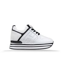 Hogan - Schoenen ,Wit ,Suède Leren Sneakers Met Suède Inzetstukken - Lyst