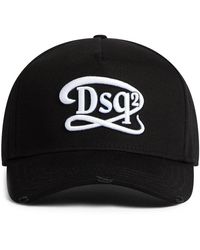 DSquared² - Cappellino da baseball in cotone nero ricamato - Lyst