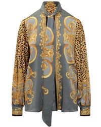 Versace - Geprint Zijden Overhemd - Lyst