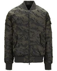 AFTER LABEL - Jassen ,Groen ,Polyester Militaire Stijl Ritsjas - Lyst