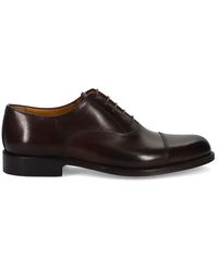 Sangiorgio - Dunkelbraune Leder Oxford Schuhe - Lyst