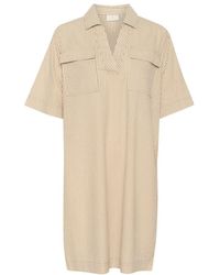 Kaffe - Gestreepte Jurk Chinchilla Wit Streep - Lyst