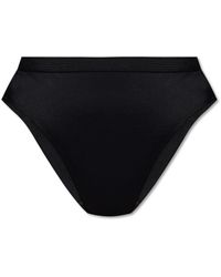 Versace - Badmode ,Zwart ,Leer Zwembroek Bodem - Lyst