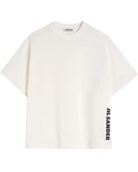 Jil Sander - Tops ,Wit ,Katoen Boxy Crew Neck T-Shirt - Lyst