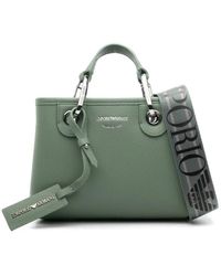 Emporio Armani - Grüne capsule mini shopping tasche,grüne tasche mit gehämmerter textur und logo-druck,bags - Lyst