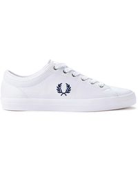 Fred Perry - Schoenen ,Wit ,Logo Geborduurde Leren Sneakers - Lyst
