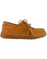 Off-White c/o Virgil Abloh - Braune Hybrid-Bootsschuhe Aus Leder - Lyst