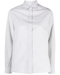Eleventy - Overhemden ,Wit ,Katoen Elegante Groene Shirt Met Lange Mouwen - Lyst