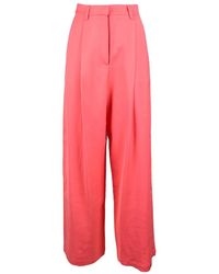 Alysi - Broeken ,Roze ,Katoen Elegante Viscose Katoenmix Broek - Lyst