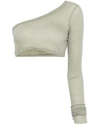 Rick Owens - Grünes one-shoulder-top aus baumwolle - Lyst