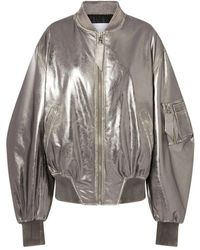 The Attico - De Attico Mirrored Leather Bomber Jacket Runway - Lyst