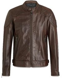 Belstaff - Legacy Outlaw Waxed Leather Dark Deep Copper 48 - Lyst