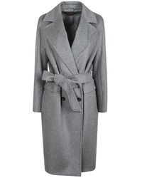 Max Mara - Jassen ,Grijs ,Wol Grijze Wollen Kasjmier Jas Double-Breasted - Lyst