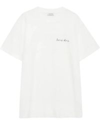 Anine Bing - Tops ,Wit ,Katoen Walker Lyrics T-Shirt Met Korte Mouwen - Lyst