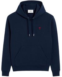 Ami Paris - Hoodies & Sweatvesten ,Blauw ,Katoen De Coeur Hoodie - Lyst