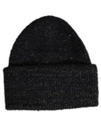Pieces - Metallic Knit Beanie - Lyst