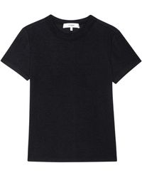 FRAME - Tops ,Zwart ,Denim Rib Baby Tee - Lyst