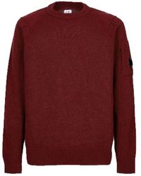 C.P. Company - Classico maglione in lana di agnello con dettaglio lente sul braccio - Lyst
