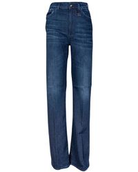 Dondup - Jeans a gamba larga da con dettaglio bottone gioiello - Lyst