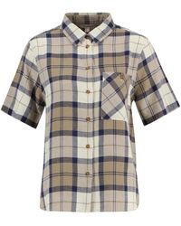 Barbour - Overhemden ,Veelkleurig ,Linnen Fern Tartan Shirt Met Korte Mouwen - Lyst