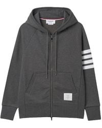 Thom Browne - Klassieke Loopback 4-Bar Hoodie Met Volledige Rits - Lyst