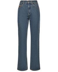 Burberry - Jeans ,Blauw ,Katoen Mid-Rise Straight Jeans - Lyst