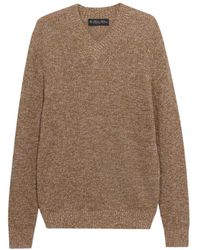 Brooks Brothers - Truien & Vesten ,Katoen Katoen-Linnen V-Hals Mouliné Trui - Lyst