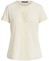 Ralph Lauren - Weißes jersey baumwolle t-shirt logo - Lyst